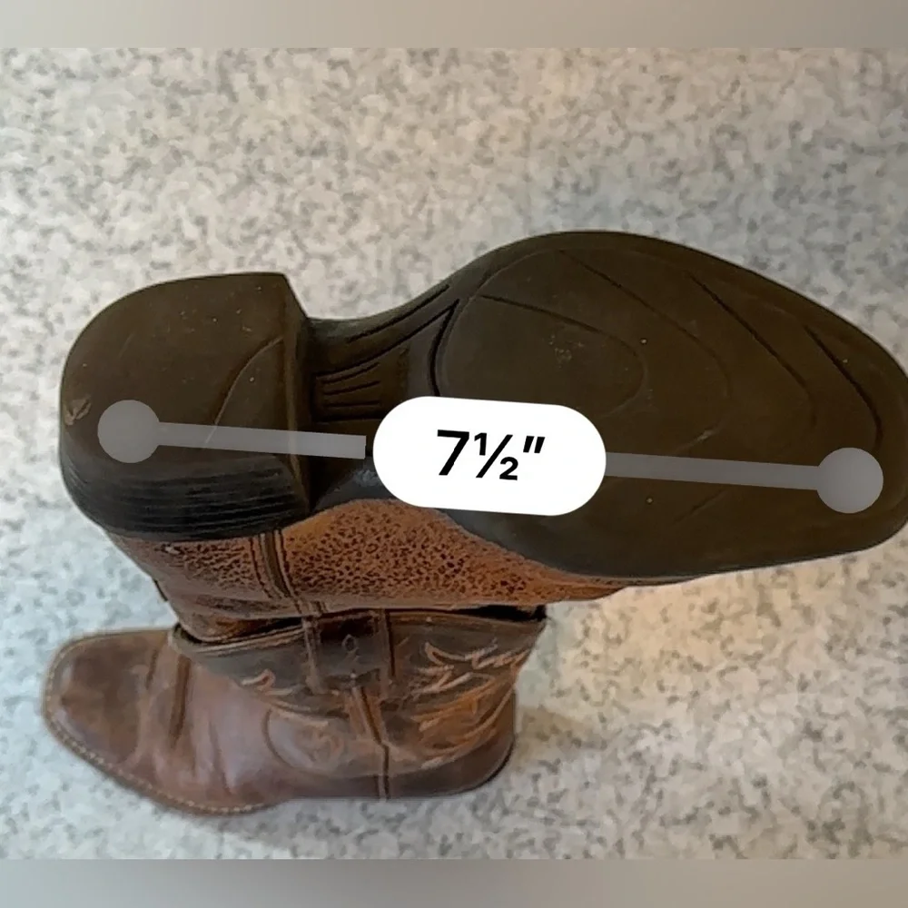 Ariat |Kids (Boy/Unisex) Western Brown Leather Cowboy Boots Square Toe Size 10.5